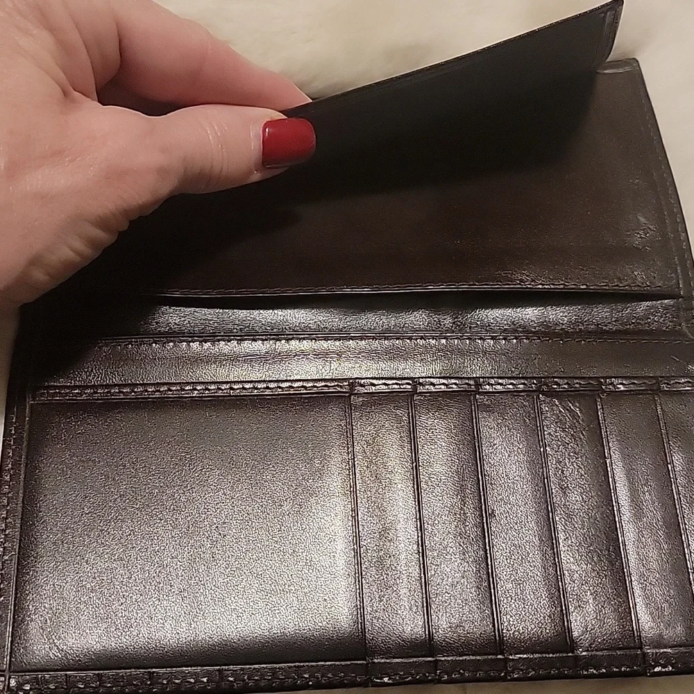 Fendi ZUCCA Monogram Canvas Leather Trim Wallet/Checkbook Cover - Picture 5 of 10